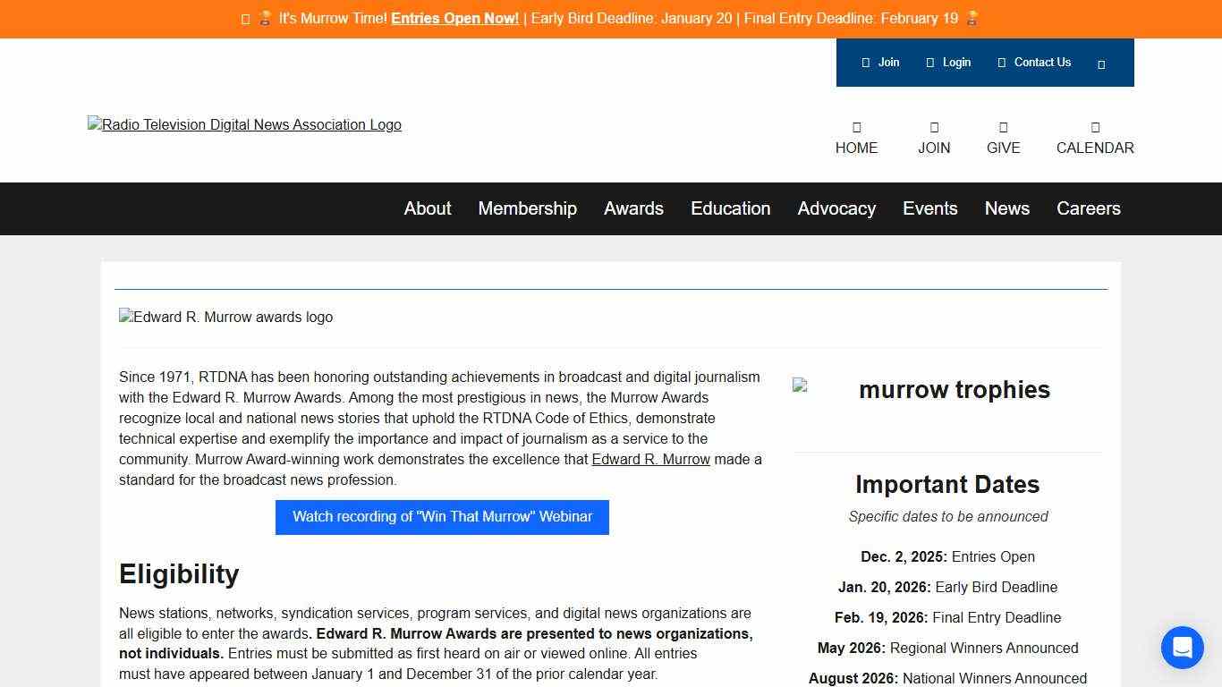Edward R. Murrow Awards - Radio Television Digital News Association
