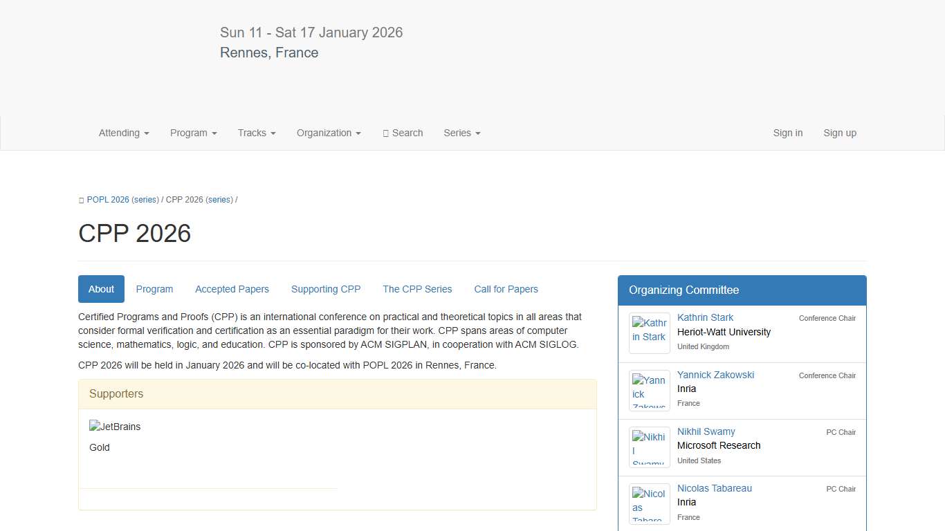 CPP 2026 - POPL 2026